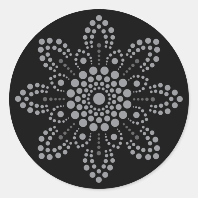 Gray Scale Round Mandala Template Sticker (Front)