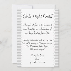 Gray Scalloped Chic Girls Night Out Invitation