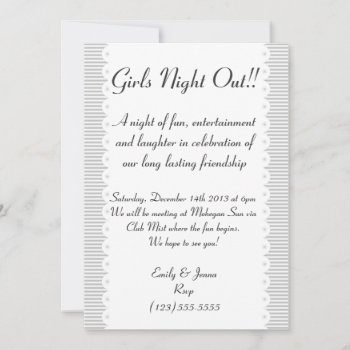 Gray Scalloped Chic Girls Night Out Invitation by Mintleafstudio at Zazzle