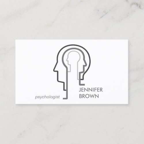 Gray Scheme Mind Science Human Head Business Card