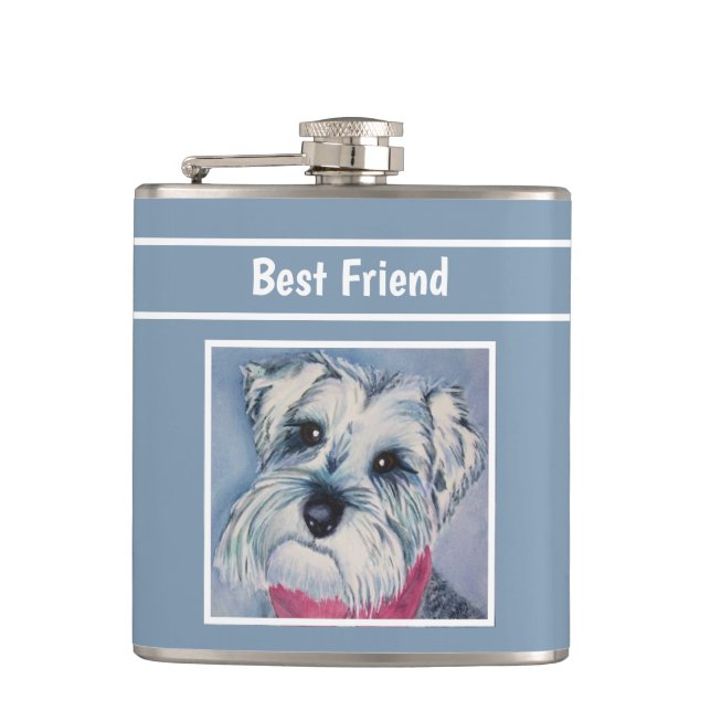 Gray Schnauzer Flask (Front)