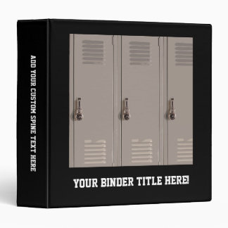 Gray School Lockers, High School Student 3 Ring Binder