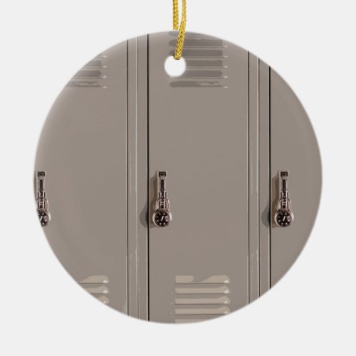 Gray School Lockers High School Student Ceramic Ornament