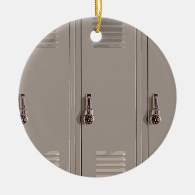 Gray School Lockers, High School Student Ceramic Ornament (Front)