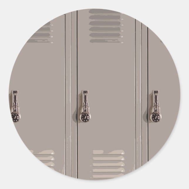 Gray School Lockers, High School Student Classic Round Sticker (Front)
