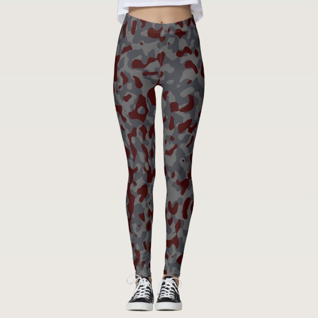 Gray Scorpion, Tuna, Red, Bulgarian Rose, Camo  Leggings (Front)