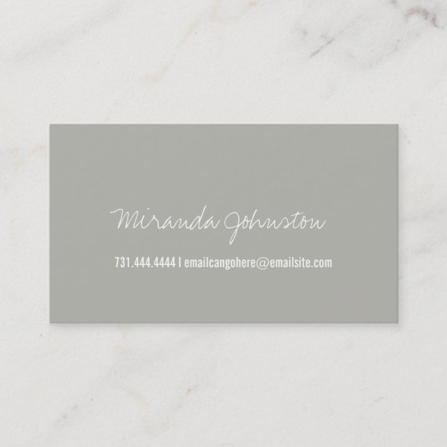 Gray Script Design Calling Cards (Front)