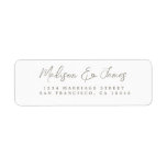Gray Script Elegant Wedding Return Address Label