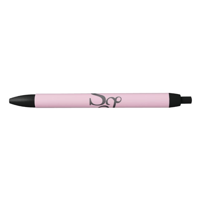 Gray script initial monogram pink pen (Front)