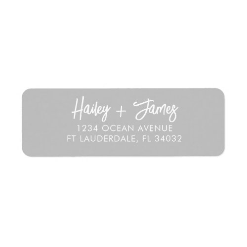 Gray Script Return Address Labels 