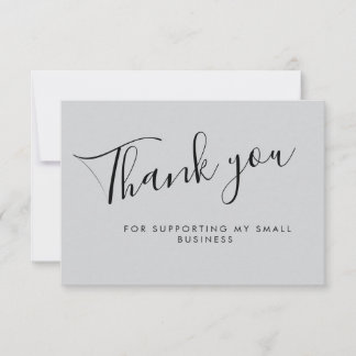 Gray Script Thank You Card Discount Review Busines