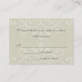 Gray Scroll Wedding Response Card