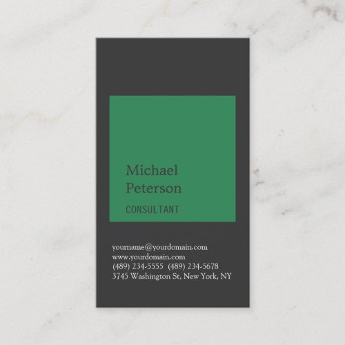 Gray Sea Green Stripe Consultant Business Card