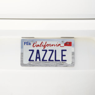 Gray sea license plate frame