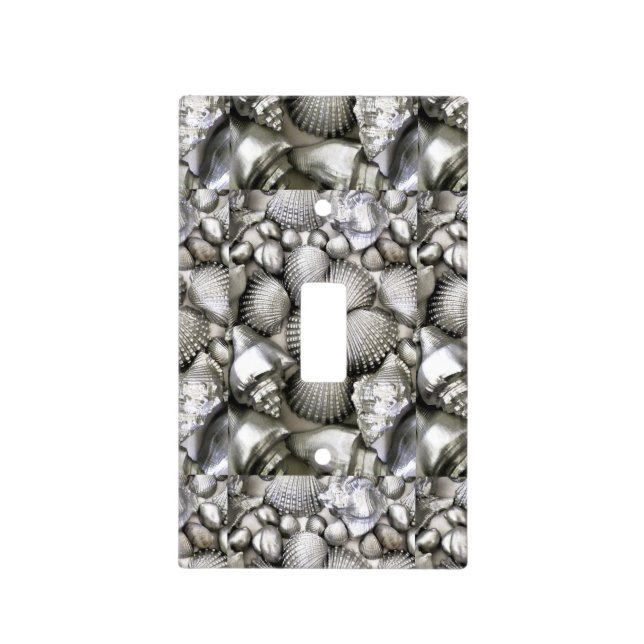 Gray Seashells_ Light Switch Cover (Front)