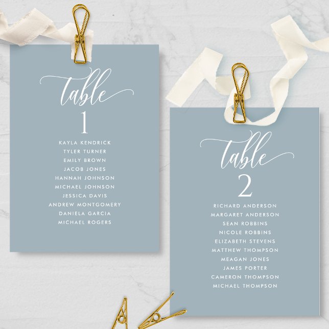 Gray, Seating Plan Cards with Guest Names (Creator Uploaded)