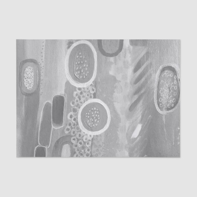 Gray Shades Abstract Art Tissue Paper (Front)