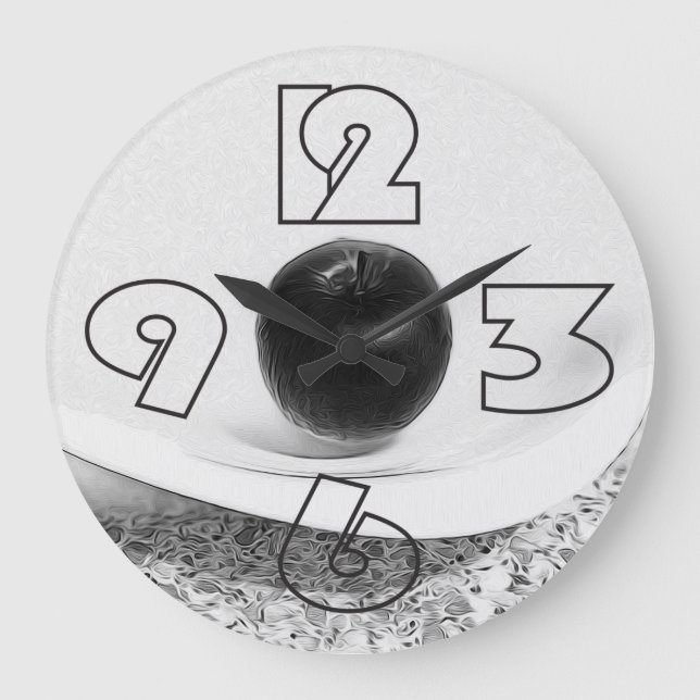 Gray shades apple large clock (Front)