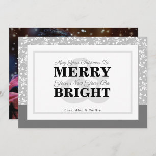 Gray Shades Christmas Greenery Photo Card