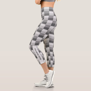 Gray Shades Color Blocks Capri Leggings