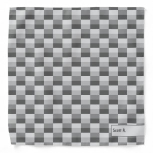 Gray Shades Color Blocks Pocket Square Bandana