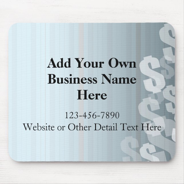Gray Shades Dollar Signs Financial Design Mouse Pad (Front)