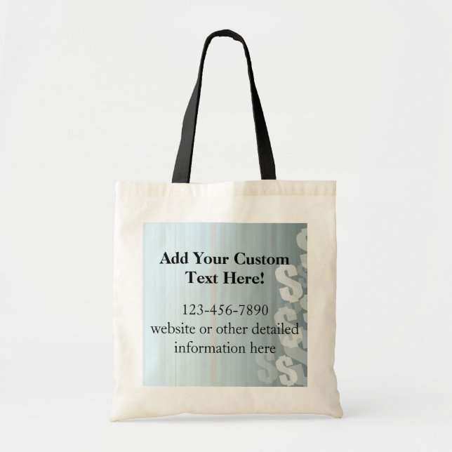 Gray Shades Dollar Signs Financial Design Tote Bag (Front)