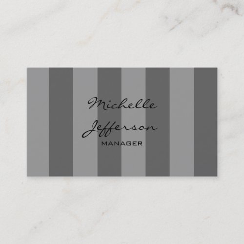 Gray Shades Stripes Pattern Manager Business Card