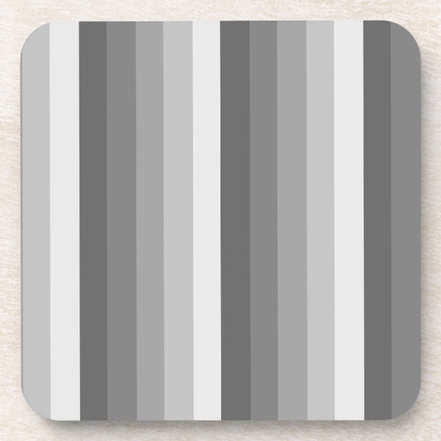 Gray shadow stripes beverage coaster (Front)