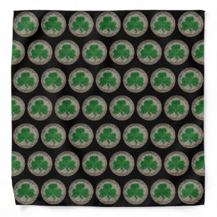 Gray Shamrock On Celtic Knots Bandana