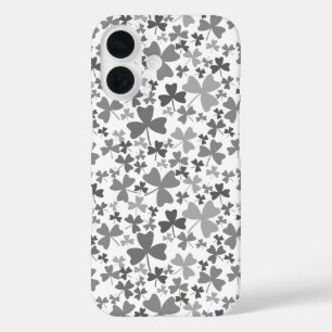 Gray Shamrocks iPhone 16 Case