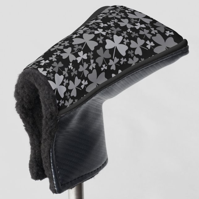 Gray Shamrocks Golf Head Cover (3/4 Front)