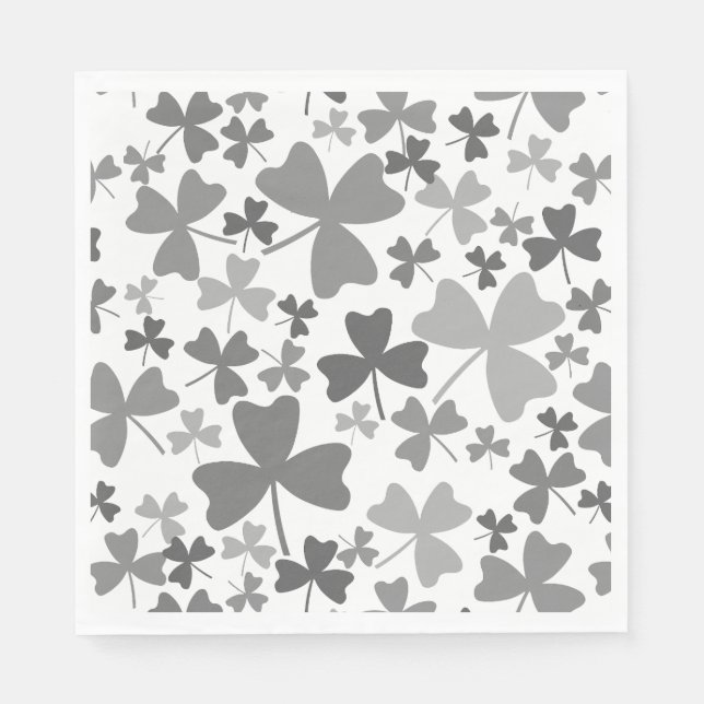 Gray Shamrocks Napkins (Front)
