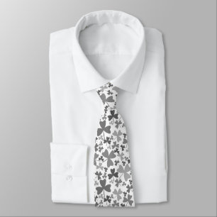 Gray Shamrocks Neck Tie