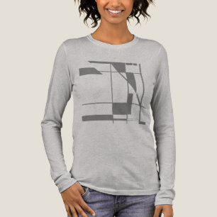Gray Shapes Lines MCM-inspired Geometric Abstract Tri-Blend Shirt
