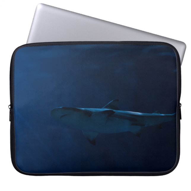 GRAY SHARK IN BODY OF WATER LAPTOP SLEEVE (Front)