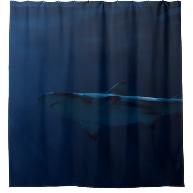 GRAY SHARK IN BODY OF WATER SHOWER CURTAIN (Front)