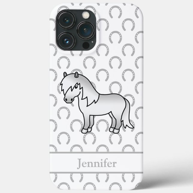Gray Shetland Pony Cute Cartoon Illustration Case-Mate iPhone Case (Back)