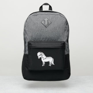 Gray Shetland Pony Cute Cartoon Illustration Port Authority® Backpack