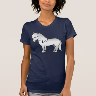 Gray Shetland Pony Cute Cartoon Illustration T-Shirt