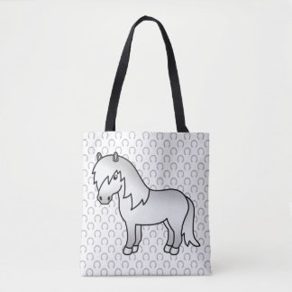 Gray Shetland Pony Cute Cartoon Illustration Tote Bag