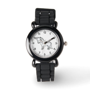 Gray Shetland Pony Cute Cartoon Illustration Watch