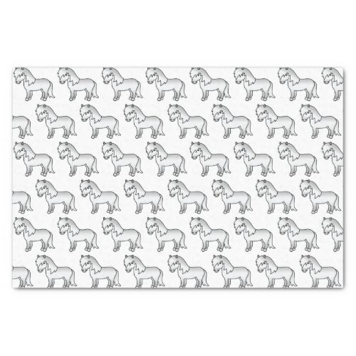 Gray Shetland Pony Cute Cartoon Pony Pattern Tissue Paper