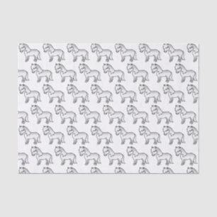 Gray Shetland Pony Cute Cartoon Pony Pattern Tissue Paper
