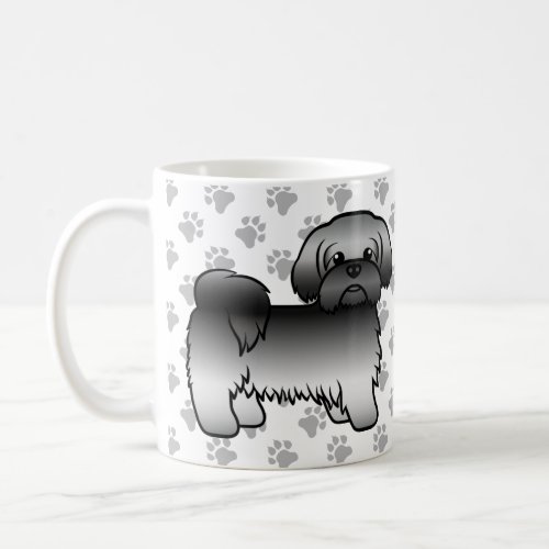 Gray Shih Tzu Cute Cartoon Dog Illustration Coffee Mug