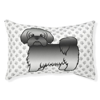 Gray Shih Tzu Cute Cartoon Dog Illustration Pet Bed