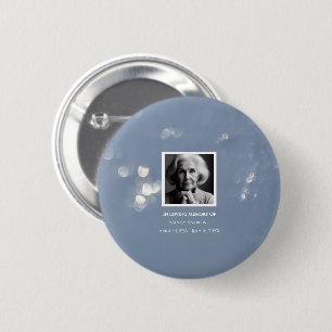 Gray Shimmer Funeral Memorial Bereavement Button