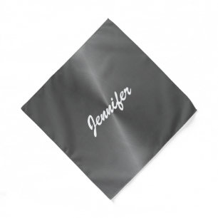 Gray shiny faux metal custom name bandana