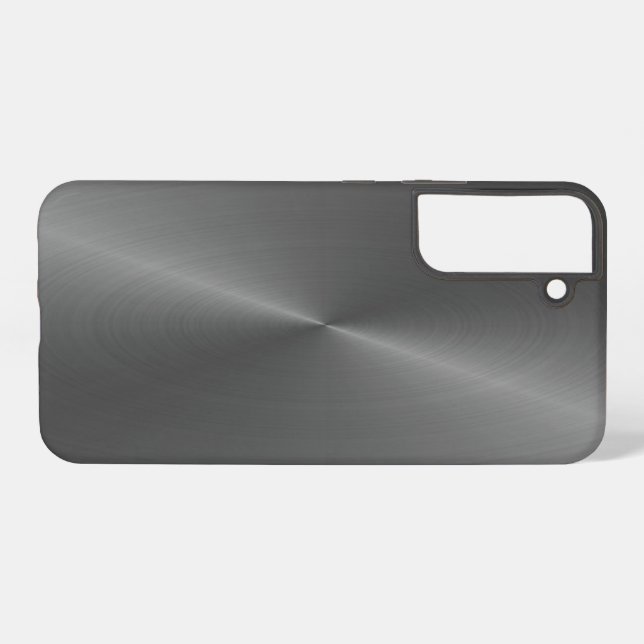 Gray shiny faux metal samsung galaxy case (Back Horizontal)