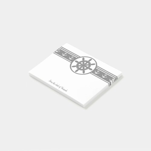 Gray Ships Wheel Personalized Notes